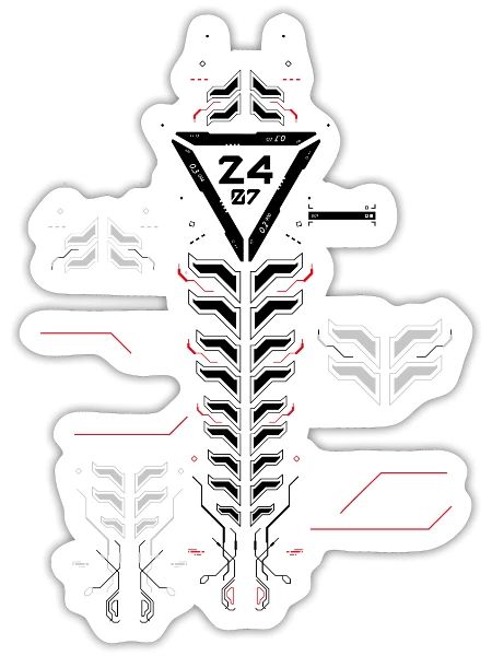 Cyber-moderne - Sticker - blanc mat - Devant