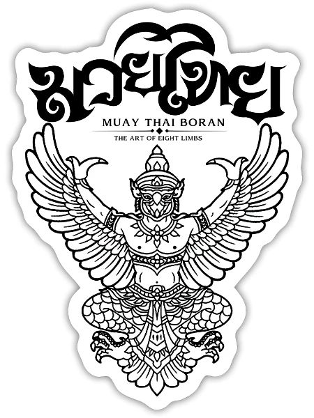 Muay Thai Tattoo Garuda - Sticker - white matte - Front