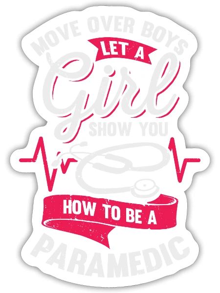 Female Paramedic Gift - Sticker - white matte - Front
