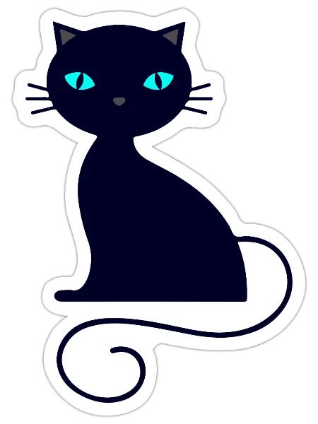 Funny Blue Cat - Sticker - white matte - Front
