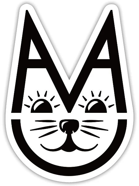 Cute Meow Cat Face - Sticker - white matte - Front