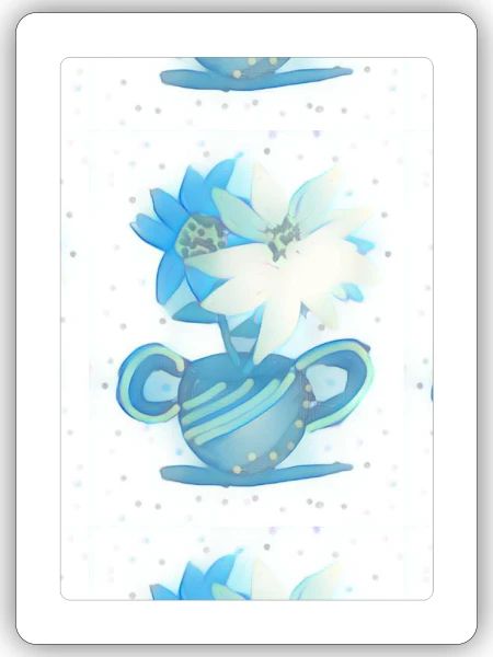 flowers blue - Sticker - white matte - Front