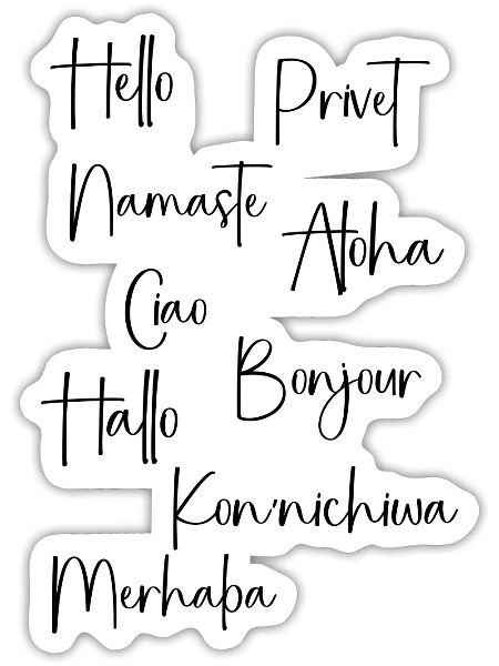 Hello in Languages - Sticker - white matte - Front