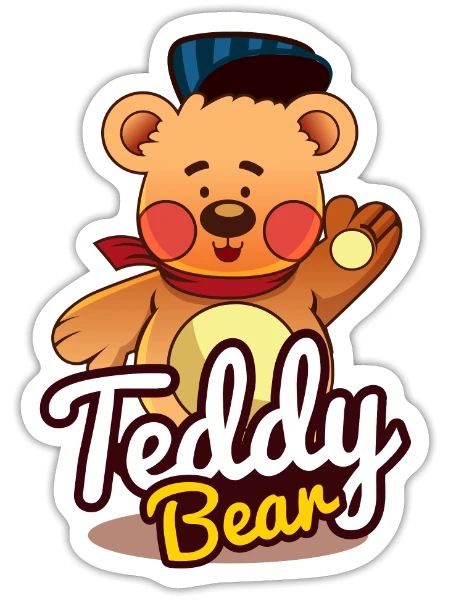 teddy bear - Sticker - white matte - Front