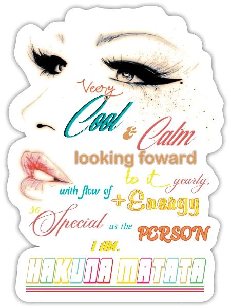 LADY BDAY DESIGN - Sticker - white matte - Front