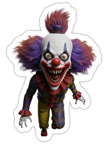 Terrifying Circus Clown - Nightmare Fuel - Sticker - white matte - Front