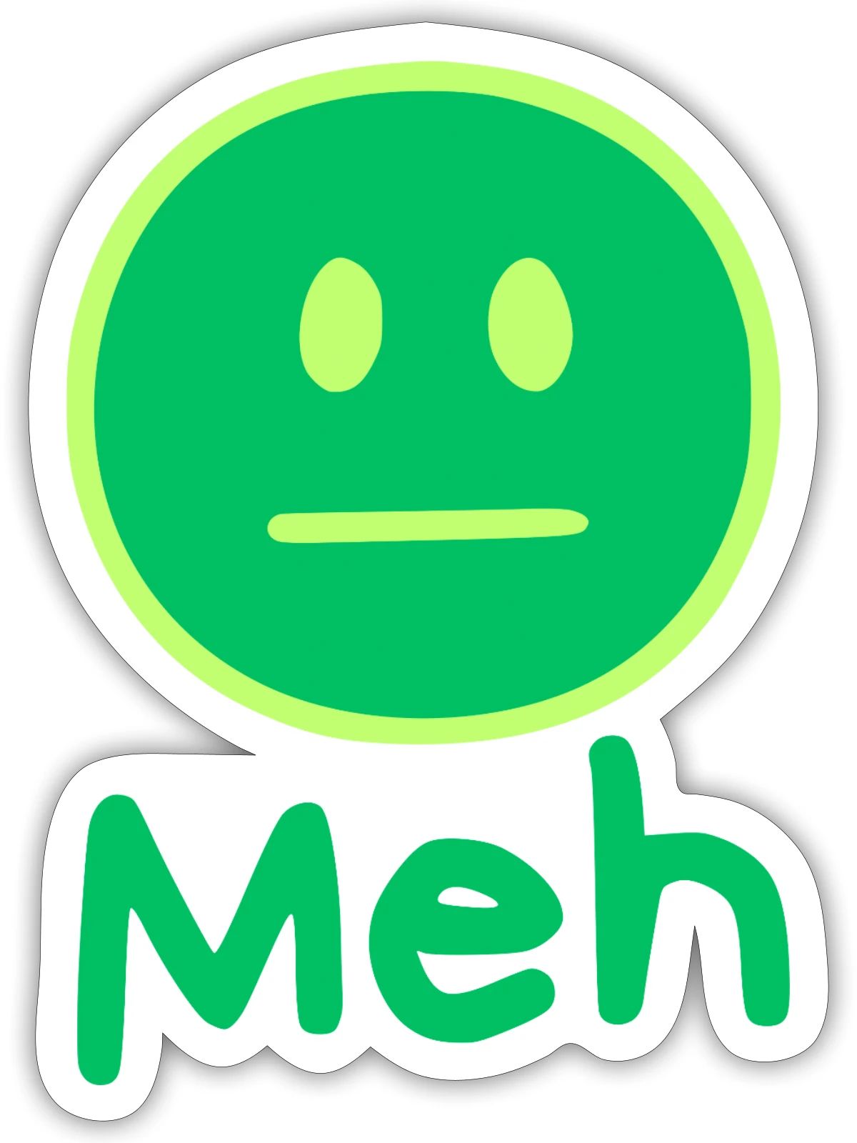 Meh - Sticker - white matte - Front