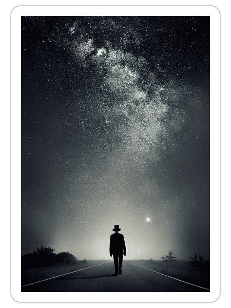 The lonely man - Sticker - white matte - Front
