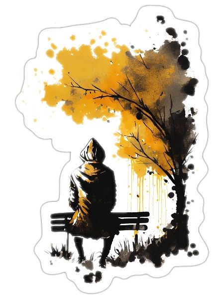 Lonely - Sticker - white matte - Front