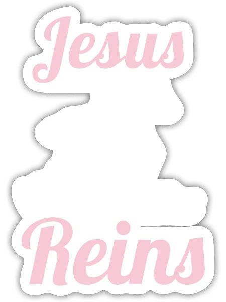 Jesus Take The Reins Religious Christian - Sticker - white matte - Front