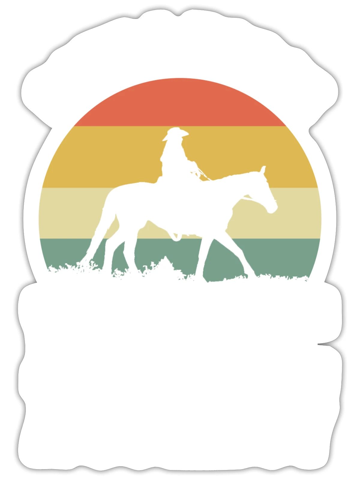 Ride a Cowboy Equestrian Gift - Sticker - white matte - Front