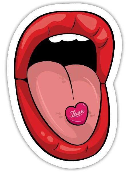 Red Lipstick Love Pill - Sticker - white matte - Front