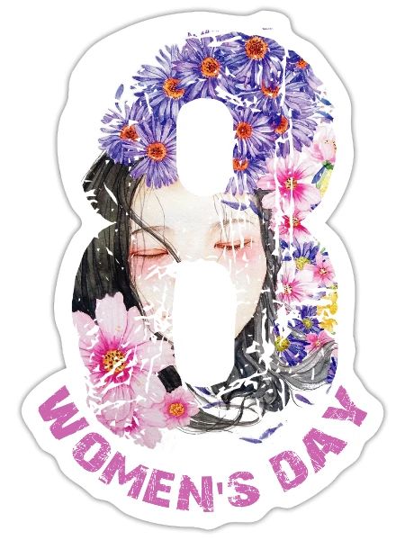 Happy women's day - 8 MARCH - Sticker - white matte - Front
