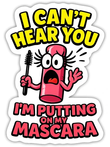 Funny mascara lover - Sticker - white matte - Front