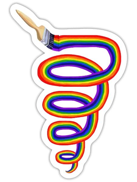 Let's Paint A Rainbow Tornado - Sticker - white matte - Front