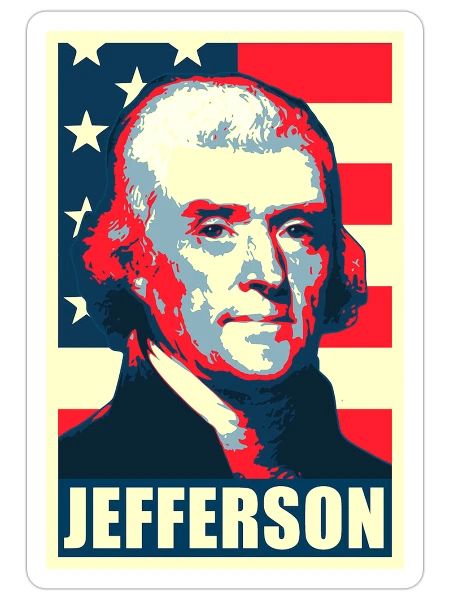Thomas Jefferson - Sticker - white matte - Front