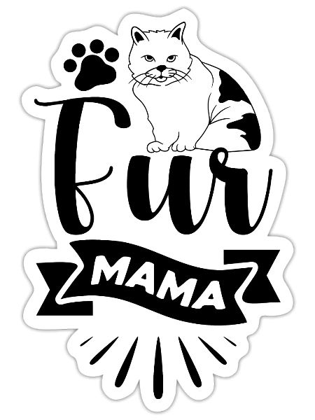 Fur Mama - Sticker - white matte - Front