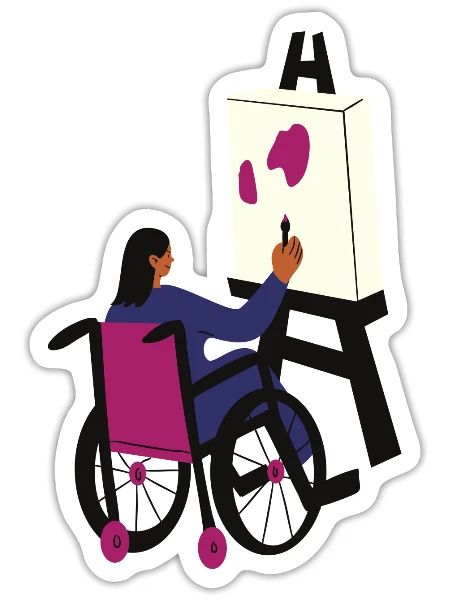 Painting lovers - Sticker - white matte - Front