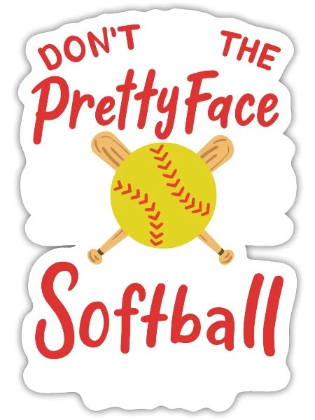 Softball - Sticker - white matte - Front
