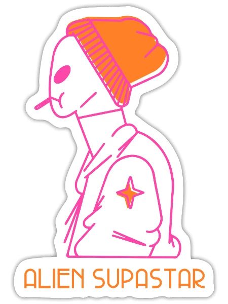 Alien Superstar - Sticker - white matte - Front