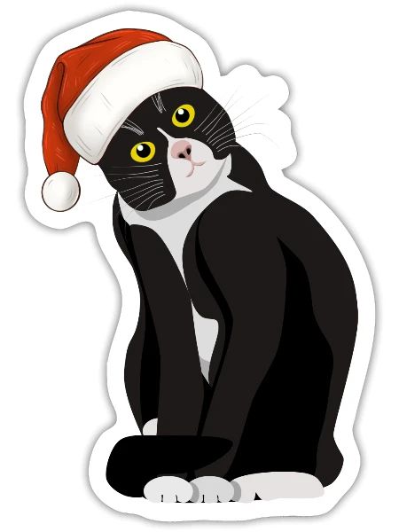 Xmas Kitty - Sticker - white matte - Front