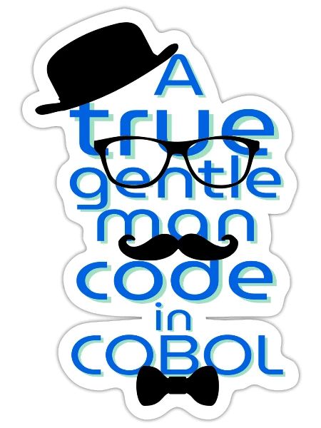 Gentleman Code in Cobol Language - Sticker - white matte - Front