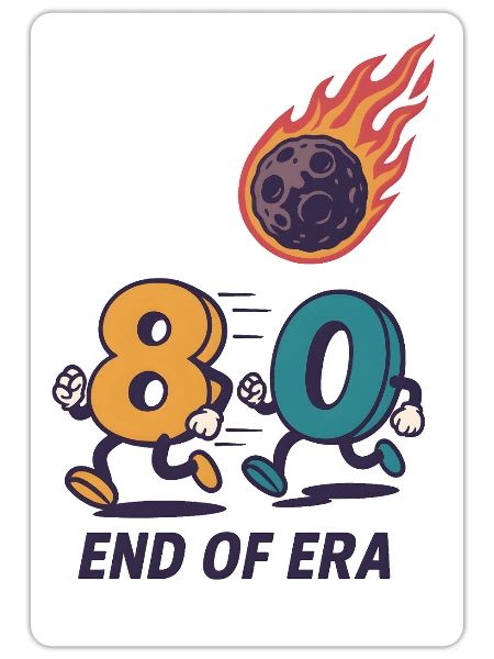 End of era 80s - Sticker - white matte - Front