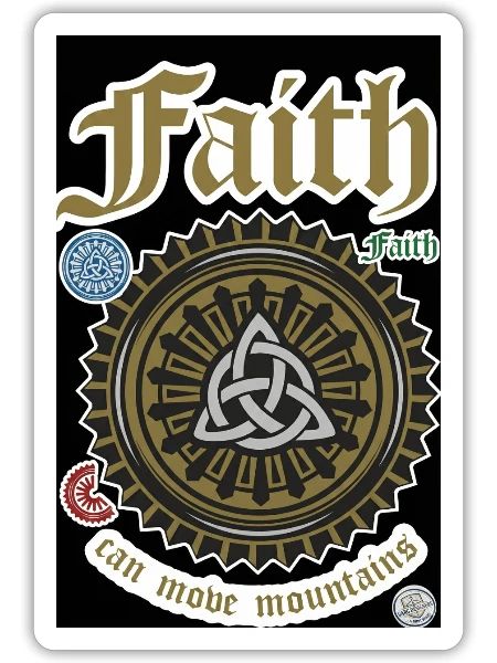 Faith Mandala Can Move Mountains - Sticker - white matte - Front