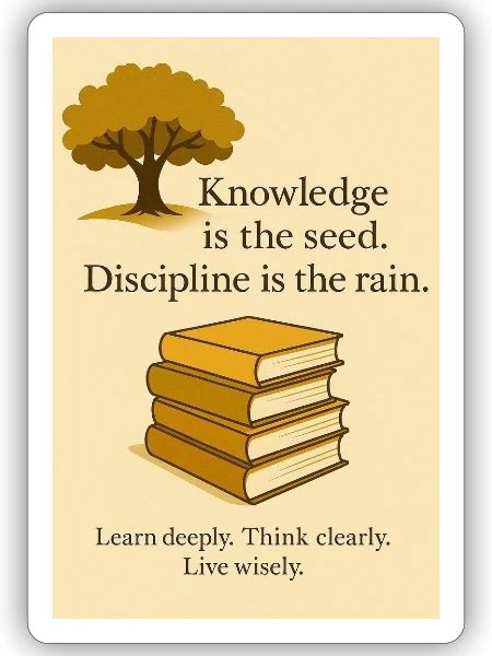Knowledge Seed, Discipline Rain - Sticker - white matte - Front