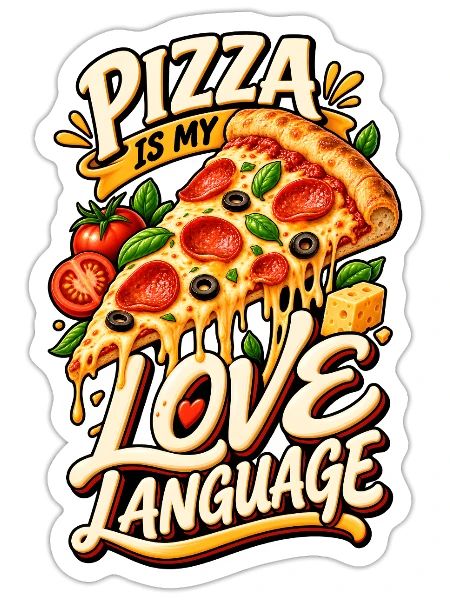 Pizza Is My Love Language - Sticker - white matte - Front