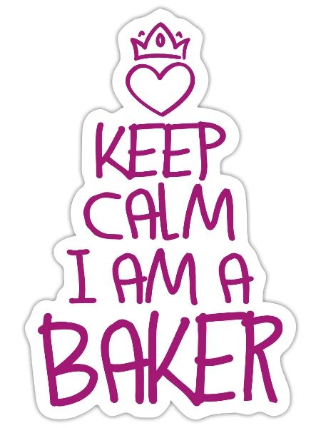 Keep Calm Baker Cool Baker Gift - Sticker - white matte - Front