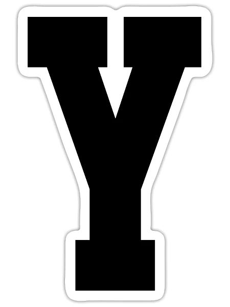 Monogram Superstar Initial letter Y - Sticker - white matte - Front