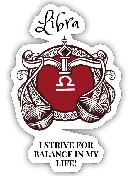 Libra I strive for balance in my life - Sticker - white matte - Front
