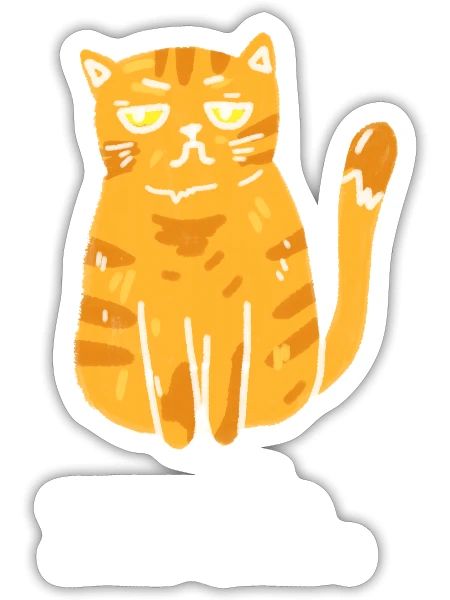 Cat Meh Design For Pet Cat Lovers - Sticker - white matte - Front