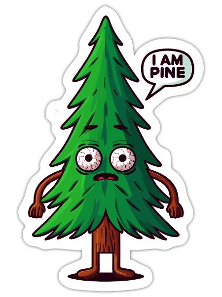"I AM PINE" - Sticker - white matte - Front
