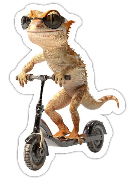 Crested Gecko - Sticker - white matte - Front