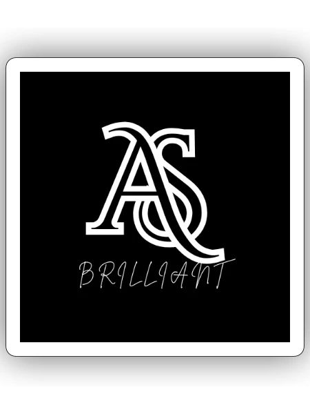 Brilliant Monogram AS Logo - Sticker - white matte - Front