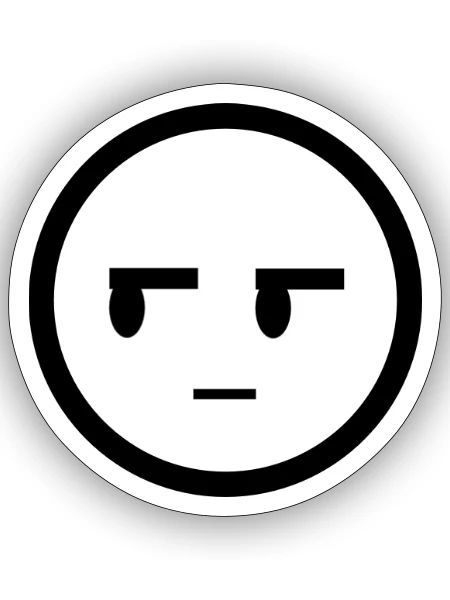 Neutral Emoj Sigh - Sticker - white matte - Front