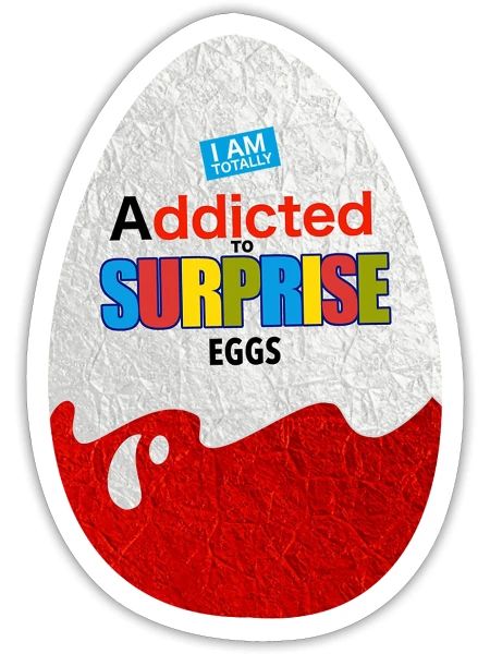 Delicious Schokobons Kinder Egg - Sticker - white matte - Front