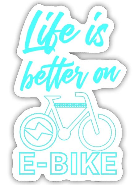 La vie est meilleure sur e Bike citation drôle E-Bike chemises E-Bike - Sticker - blanc mat - Devant