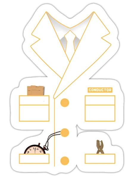 Train Conductor Halloween - Sticker - white matte - Front
