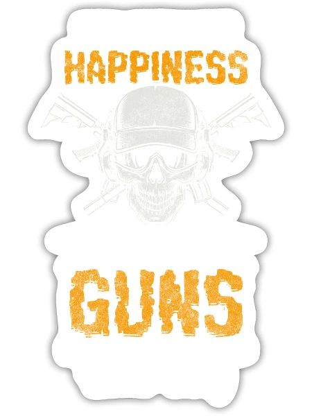 Gun Ammunition Shooting Revolver - Sticker - white matte - Front