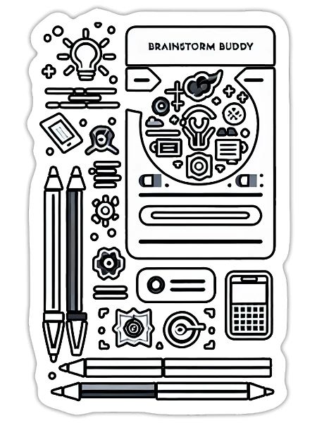 Brainstorm Buddy 8 - Sticker - white matte - Front