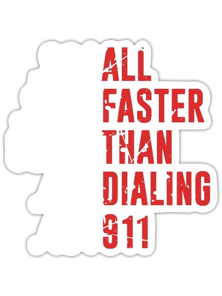 all faster than 911 - Sticker - white matte - Front
