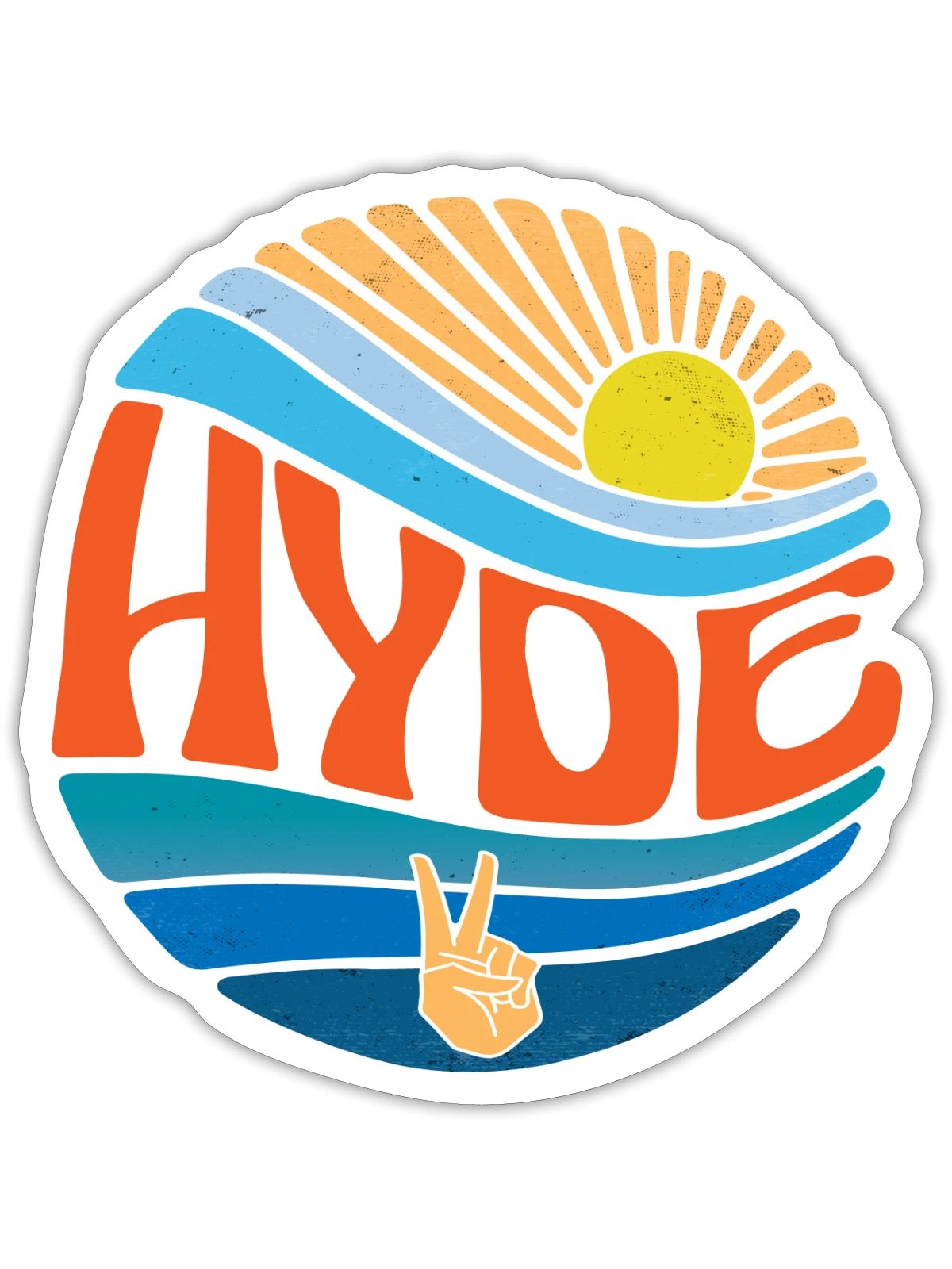 Hyde Shirt Vintage Sunset Hyde Groovy Tie Dye - Sticker - white matte - Front