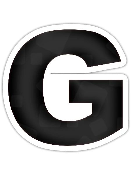 Letter G Black - Sticker - white matte - Front