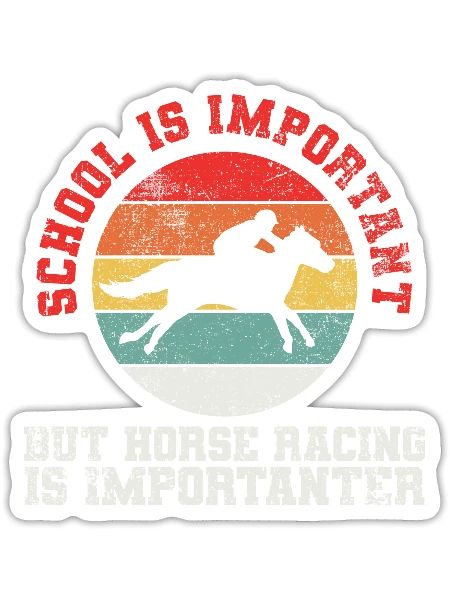 Horse Racing Equestrian Horse Racers - Sticker - white matte - Front