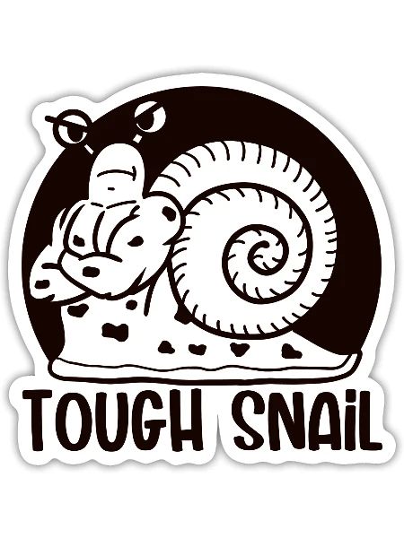 Tough Snail Mono - Sticker - white matte - Front