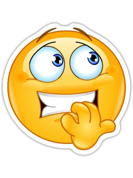 Nervous Emoticon - Sticker - white matte - Front