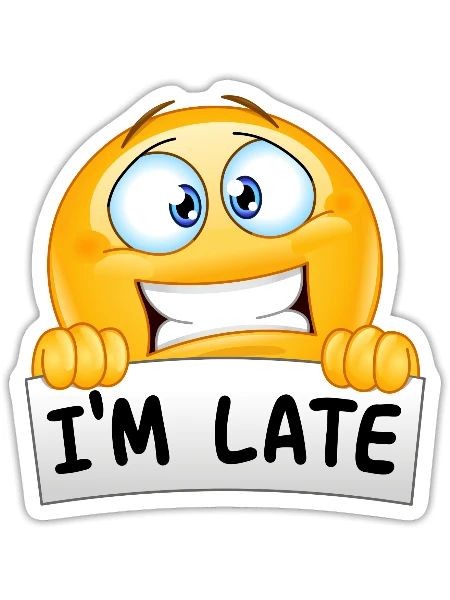 I m Late Emoticon - Sticker - white matte - Front
